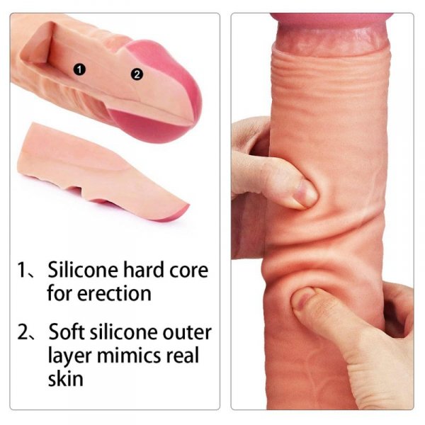 12&quot;&quot; Dual Layered Platinum Silicone Cock
