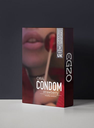 Prezerwatywy EGZO Oral condom STRAWBERRY 3pc