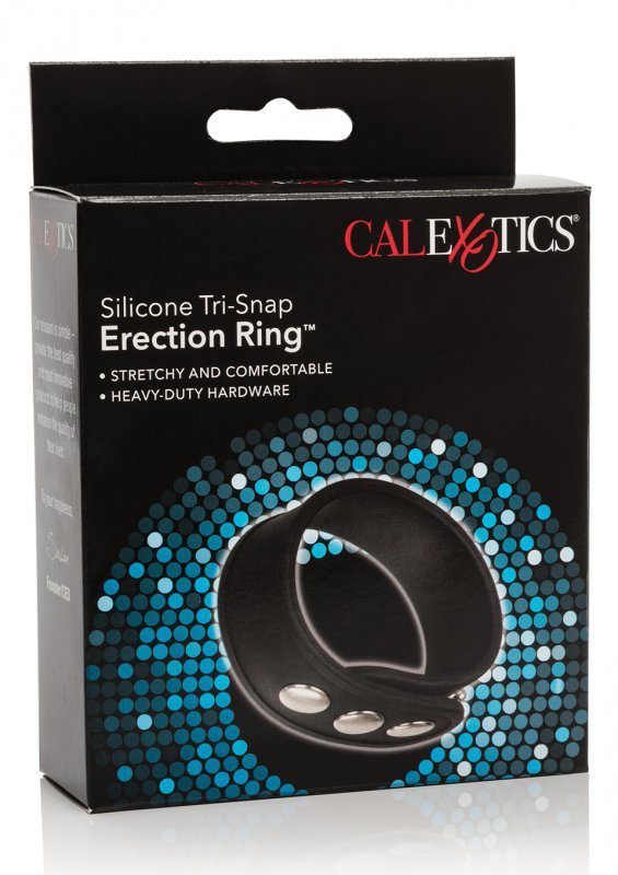 Silicone 3-Snap Erection Ring Black