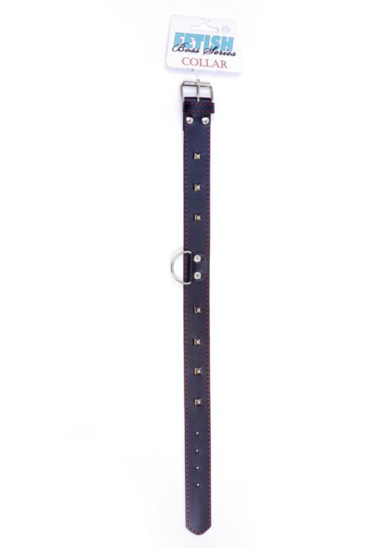 Fetish B - Series Collar with studs 3 cm Red Line
