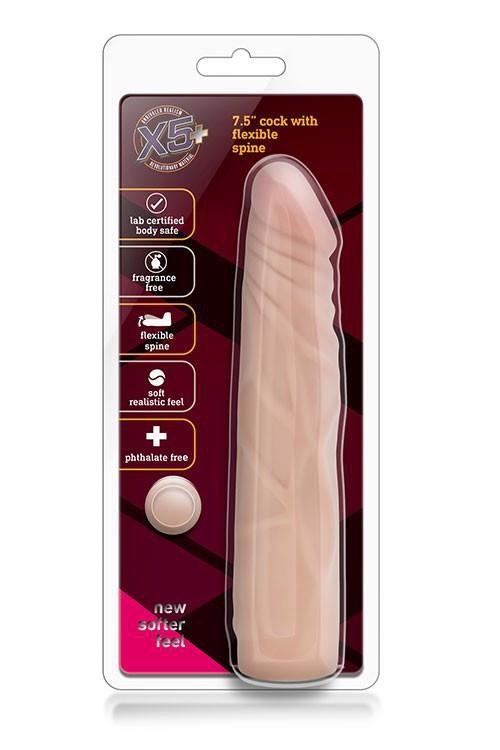 Dildo-X5 PLUS 7.5INCH COCK WITH FLEXIBLE SPINE