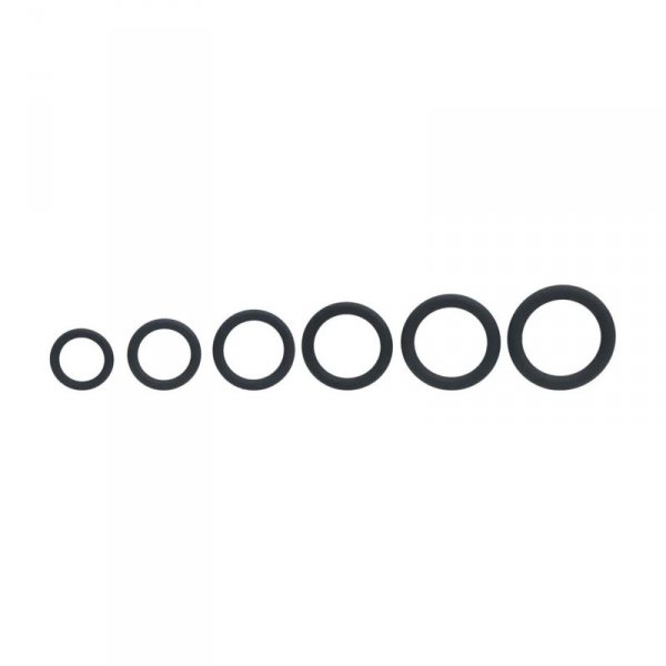 Classic Silicone Cockring Set of 6 - Black