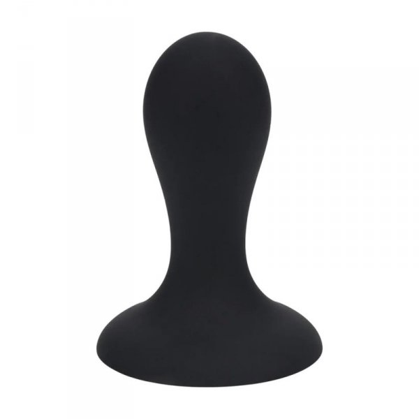 Single Rattle Liquid Silicone Anal Plug - S - Black