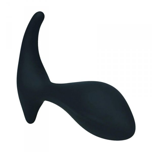 Single Ripple Silicone Prostate Massager - Black