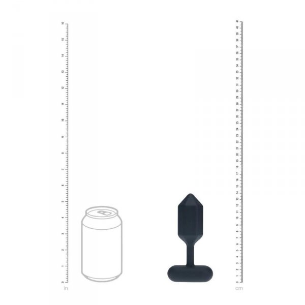 Hexagonal Vibrating Silicone Anal Plug - L - Black