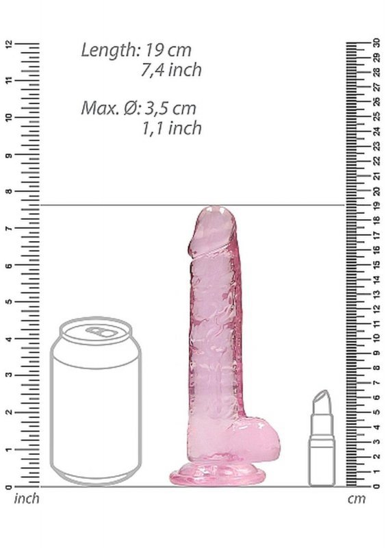 7&quot;&quot; / 18 cm Realistic Dildo With Balls - Pink