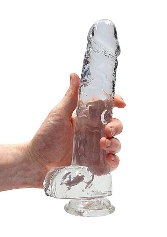 9&quot;&quot; / 23 cm Realistic Dildo With Balls - Transparent