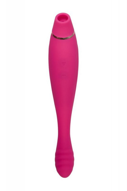 JOS Danvi vibrator with vacuum wave stimulation, silicone, pink, 21.5 cm