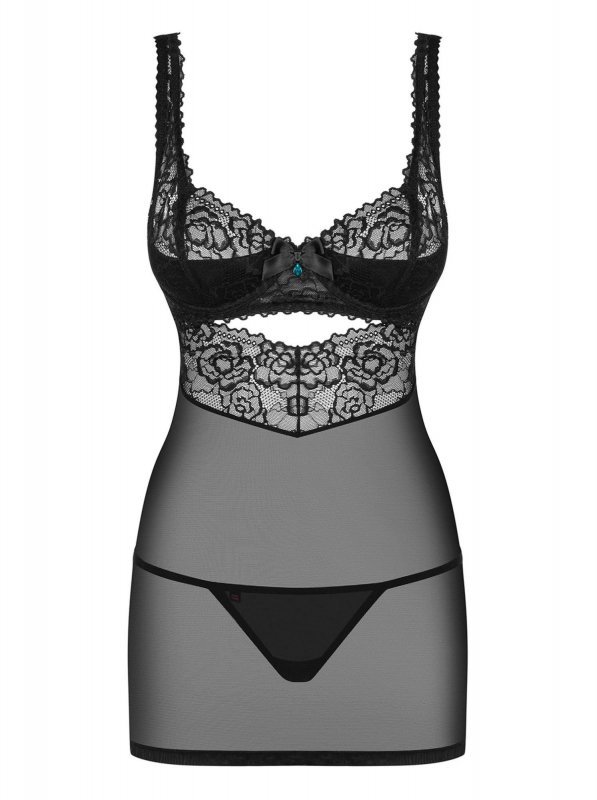 Bielizna- 867-CHE-1 koszulka i stringi  S/M