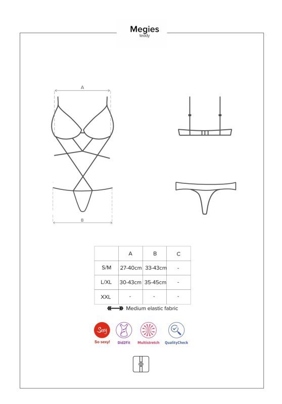 Bielizna-Megies body czarne  S/M