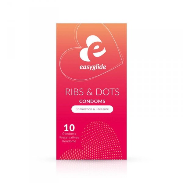 EasyGlide - Ribs and Dots Condoms 10 pcs