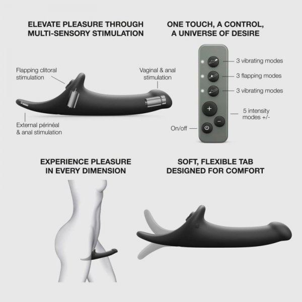 MULTI ORGASM DILDO - M - BLACK TR