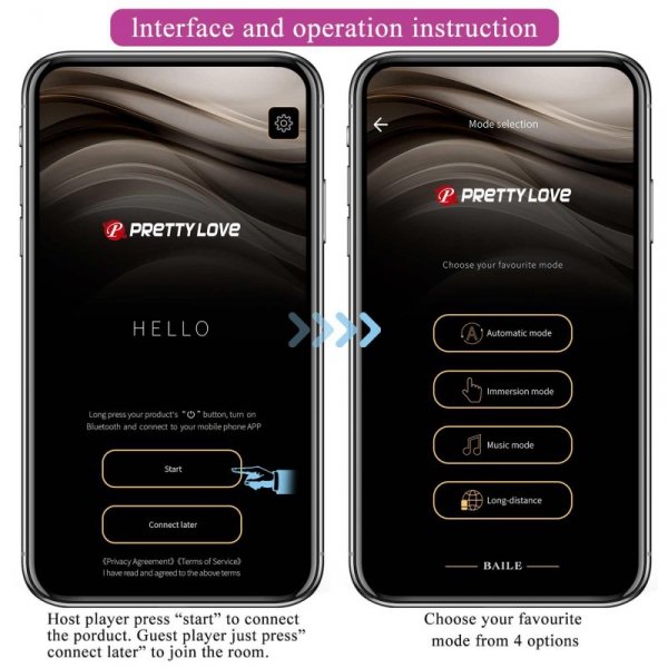 PRETTY LOVE - Jefferson, 12 vibration functions 3 electric shock functions Mobile APP Long-distance Control