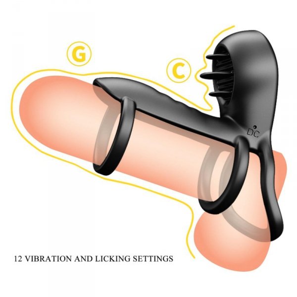 PRETTY LOVE - VIBRATING PENIS SLING Jammy, 12 vibration functions 12 licking settings Memory function