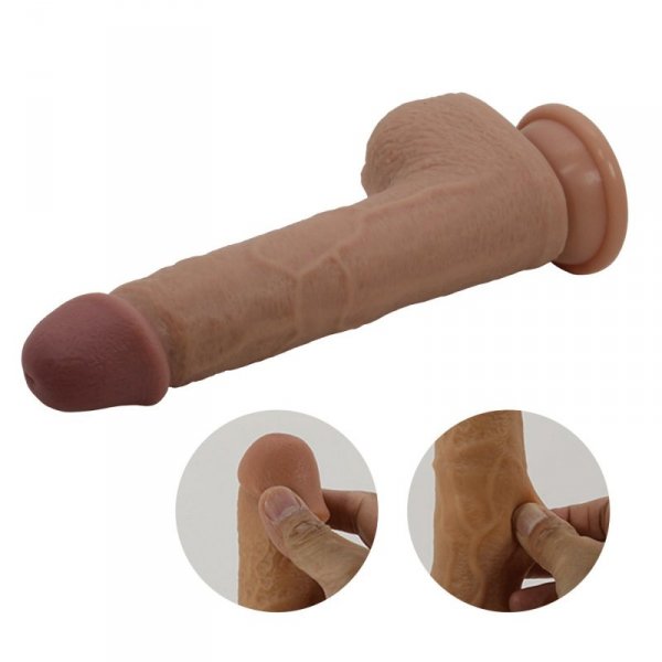 PRETTY LOVE - Tommy 8,9&#039;&#039; Light Brown, 3 vibration functions 3 thrusting settings Suction base Wireless remote control