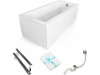 BESCO Wanna 180x80 Modern z białą obudową + Syfon