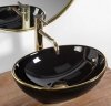  Umywalka ceramiczna nablatowa Sofia Black Gold Edge  41x34,5 