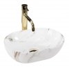 Umywalka ceramiczna nablatowa REA AMELIA mini aiax shiny imitacja kamienia