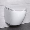 Stelaż WC + Przycisk M571+ Miska WC wisząca bez kołnierza DELOS + deska duroplast wolnoopadająca SLIM