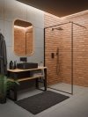 Invena ścianka walk-in 80x200 transparentna czarna rama szkło 8 mm hartowane