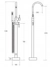 Bateria wolnostojąca ILLUSION I Czarna 118 cm