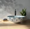 Umywalka ceramiczna, nablatowa ze wzorem REA MANDALA orientalna, biała