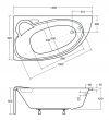 Besco Wanna 140x95 Finezja Nova lewa + Syfon