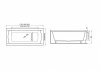 Wanna 190x90 Ines  Czarna Obudowa + Syfon + Bateria + Deszczownica