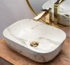Umywalka ceramiczna nablatowa REA BELINDA AIAX SHINY beż marmur