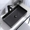 Umywalka ceramiczna nablatowa REA DENIS BLACK MAT czarny mat prostokątna