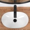 Umywalka ceramiczna nablatowa REA ROYAL MINI BLACK WHITE czarna biała