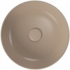Umywalka ceramiczna nablatowa Larga okrągła 40 cm brązowy mat