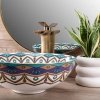 Umywalka ceramiczna, nablatowa ze wzorem REA AZTEC orientalna, kolorowa