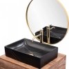 Umywalka ceramiczna nablatowa Inga Black Marble Mat