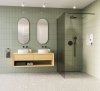 Invena ścianka walk-in 120x200 grafitowa szkło 8 mm hartowane czarny profil