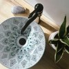 Umywalka ceramiczna, nablatowa ze wzorem REA MANDALA orientalna, biała