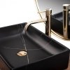 Umywalka ceramiczna nablatowa Inga Black Marble Mat