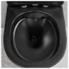 Stelaż WC + Przycisk M578+ Miska WC wisząca bez kołnierza DELOS BLACK + deska duroplast wolnoopadająca SLIM