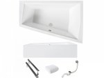 BESCO Wanna 180x125 Intima Duo Prawa z białą obudową + Syfon