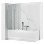Parawan nawannowy wannowy składany REA AGAT DWUCZĘŚĆIOWY 80 CM CHROM