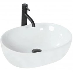 Umywalka ceramiczna nablatowa owalna REA AMELIA biała