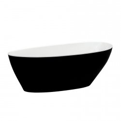 Wanna wolnostojąca Goya Black&White 160x70 cm + klik-klak czarny czyszczony od góry