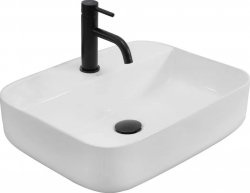Umywalka ceramiczna nablatowa REA MARTINA biała stawiana