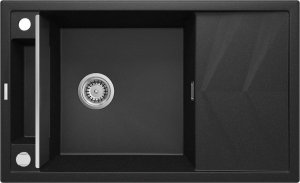 Zlewozmywak granitowy magnetyczny 1-komorowy z ociekaczem - Magnetic grafit metalik 82x50 ZRM_G113