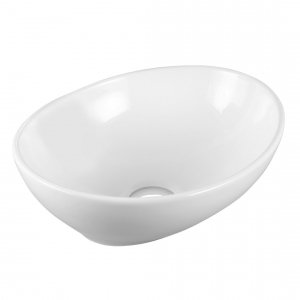 Umywalka ceramiczna nablatowa owalna Desna 41x33 biała