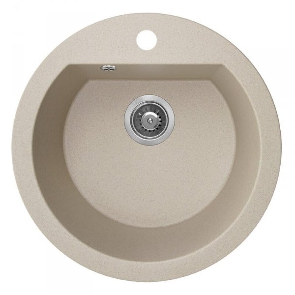 Zlewozmywak granitowy beżowy 1-komorowy DAFNE śr.510mm SBD_480T