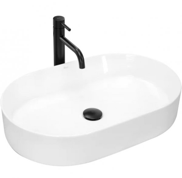 Umywalka ceramiczna nablatowa REA NADIA 60 WHITE biała