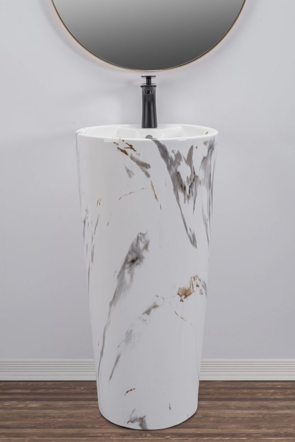 WOLNOSTOJĄCA umywalka ceramiczna REA BLANKA MARBLE MARMUR