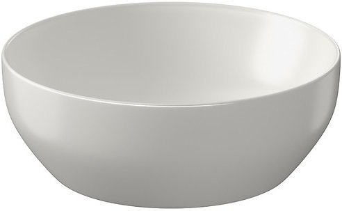 Umywalka ceramiczna nablatowa Larga okrągła 40 cm jasnoszary mat + korek