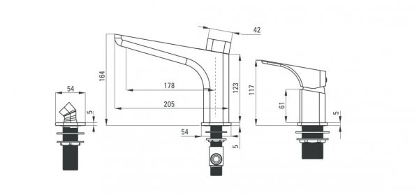 Bateria wannowa 3-otworowa Hiacynt biała BQH_A13M